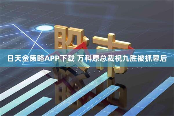 日天金策略APP下载 万科原总裁祝九胜被抓幕后